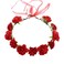 AKOAK 1 Pack Flower Crown, Bohemian Wreath for Girls Floral Tiara, Wedding Headband, Bride Bohemian Wreath/Baby Shower/Photo/Toddler (Red)