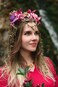 MOSTORY Purple Fairy Flower Crown - Elf Woodland Headpiece Floral Vine Headband Forest Hairband with Butterfly Fairy Costume for Women Renaissance Renfaire Party Cosplay Photo Shoot