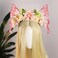 MOSTORY Renaissance Fairy Wings Headband - Flower Crown with Wings Elf Butterfly Headpiece for Renfaire Cosplay Halloween