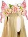 MOSTORY Renaissance Fairy Wings Headband - Flower Crown with Wings Elf Butterfly Headpiece for Renfaire Cosplay Halloween