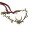 MOSTORY Handmade Moon Elf Crown - Elven Circlet Woodland Forest Headpiece Fairy Goddess Tiara Medieval Queen Accessory for Women Girls Halloween Cosplay Renaissance Accessory Green