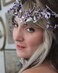 MOSTORY Handmade Purple Woodland Fairy Headpiece - Elf Crown Forest Antler Circlet Silver Branch Wreath with Rhinestone for Princess Party Renaissance Faire Halloween Prom Cosplay