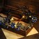 MOSTORY Light up Antler Crown - Handmade Blue Flower Elf Headpiece Forest Fairy Headband Elven Dark Circlet for Women Renaissance Cosplay Goth Wedding Renfaire Accessory