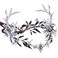 MOSTORY Light up Fairy Crown - Silver Antler Crown Flower Heapiece Elf Floral Circlet Woodland Headband for Women Halloween Outfit Renaissance Ren Faire Cosplay Photo Shoot