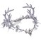 MOSTORY Silver Antler Elf Crown - Fairy Flower Headband Elven Floral Headpiece Woodland Circlet for Women Renaissance Fair Halloween Accessory Cosplay Photo Shoot
