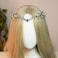 MOSTORY Silver Flower Moon Crown - Handmade Forest Fairy Headpiece Woodland Headband Floral Elven Tiara for Princess Renfaire Renaissance Halloween Party Wedding Cosplay