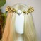 MOSTORY Gold Moon Flower Crown - Handmade Woodland Fairy Headband Forest Elf Headpiece Elven Floral Circlet for Renaissance Halloween Wedding Easter Carnival Cosplay Photo Shoot