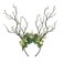 MOSTORY Handmade Green Branch Crown Woodland Flower Headband Forest Antler Headpiece Floral Fairy Hairband for Women Girls Renfaire Elf Cosplay Halloween Party