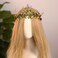 MOSTORY Forest Fairy Flower Headpiece - Woodland Elf Crown Forest Floral Headband Elven Leaf Tiara for Women Renfaire Renaissance Halloween Princess Photo Shoot Cosplay