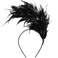 Feathers Headband Masquerade Headpiece for Women Halloween Christmas Party Favor Floral Fascinator Crown (Feather-black, One size)