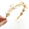 NODG Gold Tiaras for women Pearl Bride Crowns Wedding Headpiece Gold Flower Bridal Hair Piece Princess Leaf Headdress Birthday Party Prom for Women