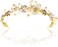 NODG Gold Tiaras for women Pearl Bride Crowns Wedding Headpiece Gold Flower Bridal Hair Piece Princess Leaf Headdress Birthday Party Prom for Women