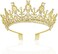 NODG Gold Tiaras Crowns Tiaras with Comb for Womens Birthday Headbands Queen Crown for Womens Gold Tiara with Clear Rhinestone for Halloween Birthday Girls Prom Halloween Bridal Party