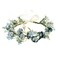 Girls Camellias Flower Crown Birthday Photo Pops Hair Wreath Wedding Festival Floral Headpiece XM11 (Blue)