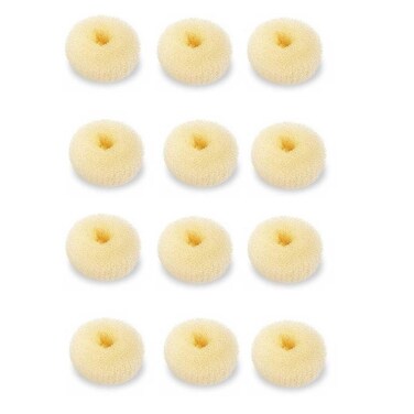 Hair Bun Maker Set, 12 Pcs Crown Shapers for Kids Girls Women, Donut Tool for Short and Thin Hair (Size S/ 2.3 Inch, Beige)