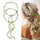Rose Leaf Headband,2pcs Floral Wedding Headpieces Handmade Bridal Crown Ladies Garland Headdress for Women (Pink+White)