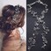 Bridal Wedding Hair Accessories Long Pearl and Crystal Beads Hair Vine Wedding Headband,2 PCS of Crystal Rhinestone Hair Pins,1 Pack Jewelry Hair Headpiece for Brides Bridesmaids Women Girls (Silver)