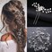 Bridal Wedding Hair Accessories Long Pearl and Crystal Beads Hair Vine Wedding Headband,2 PCS of Crystal Rhinestone Hair Pins,1 Pack Jewelry Hair Headpiece for Brides Bridesmaids Women Girls (Silver)