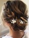 Casdre Pearl Bridal Hair Pins Crystal Bride Hair Piece Wedding Hair Accessories for Women and Girls(Pack of 2) (B Gold)