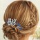 Casdre Crystal Bride Wedding Hair Pins Silver Pearl Bridal Hair Pieces Flower Hair Accessories for Women and Girls(Pack of 3) (B Blue)