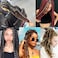 4 Pieces 5M Dreadlock Braids Hair Accessories Gold Silver Braiding Hair Deco Styling Shimmer Stretchable African Braid Braided Elastic Cord Ornament Hanging Decorating Gift Wrapping