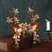MOSTORY Handmade Antler Branch Headband Gold - Adjustable Reindeer Tree Crown with Flowers Floral Woodland Headpiece for Renaissance Christmas Cosplay Prom Costume Photo Props