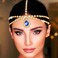 Yalice Gold Rhinestone Layered Head Chain Jewelry Sparkle Crystal Wedding Headband Chains for Women Luxury Goddess Bridal Headpieces Birthday Hair Accessories