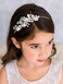 SWEETV Crystal Princess Hairband, Silver Flower Girl Headpiece for Wedding, Party, Prom, First Communion, Children's Day, Birthday