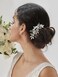 SWEETV Bride Silver Wedding Comb with Crystal Rhinestone Bridal Sparkly Gem Piece for Women and Girls