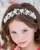 Campsis Flower Girl Headpiece White Crystal Princess Headband Rhinestone Girl Hair Piece Wedding Bride Accessories or Women and Girls