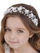Campsis Flower Girl Headpiece White Crystal Princess Headband Rhinestone Girl Hair Piece Wedding Bride Accessories or Women and Girls