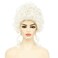 White Marie Antoinette Wigs Short Vintage Beehive Hair Rococo Costume Cosplay 18th Century Wig,Queen Court Heat Resistant Women Halloween Party Wig