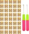 40 Pcs Golden Dreadlocks Beads Rhinestone Hair Rings Aluminum Adjustable Metal Hair Cuffs Beads Rings for Braids Hair Clip Decoration