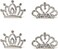Honbay 4PCS Mini Crystal Rhinestone Crown Hair Comb Princess Tiara Comb, 1.7x1.5x0.9inch