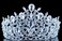 Queen Austrian White Clear Crystal Rhinestone Tiara Hair Combs Crown Veil Headband Headpiece Jewelry Costume Theater Birthday Party Prom Princess Silver T1900
