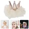 Mobestech Hair Clip, Beige Rhinestone Crown Hair Clip for Girls Princess Crown Hair Pin Crystal Tiara Bobby Pins, 1 Count