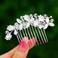 Foyte Crystal Bride Wedding Hair Comb Silver Bridal Headpieces Rhinestone Pearl Hair Pieces Bridesmaid Side Combs Hair Accessories for Women (silver)
