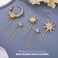 Star Bride Wedding Hair Pins Gold Crystal Moon Hair Pieces Bridal Hair Accessories for Women and Girls (Pack of 5)
