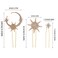 Star Bride Wedding Hair Pins Gold Crystal Moon Hair Pieces Bridal Hair Accessories for Women and Girls (Pack of 5)