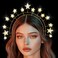 Kilshye Rhinestone Star Wedding Headband Crystal Halo Crown Goddess Costume Headpiece for Women and Girls (Gold)