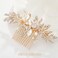 Foyte Crystal Bride Wedding Hair Comb Leaf Bridal Headpieces Rhinestone Hair Pieces Pearl Bridesmaid Side Combs Hair Accessories for Women (rhinestone)