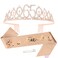 65th Birthday Sash and Crown for Women Rose Gold 65th Birthday Tiara and Sash Set Gifts for Her 65 &amp; Fabulous Sash Birthday Decorations Happy Birthday Crown and Sash Accessories Birthday Gift
