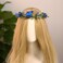 MOSTORY Handmade Blue Flower Butterfly Crown - Floral Elf Crown Woodland Fairy Headpiece Forest ELven Circlet for Women Girls Renaissance Halloween Cosplay Festival Party