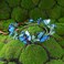 MOSTORY Handmade Blue Flower Butterfly Crown - Floral Elf Crown Woodland Fairy Headpiece Forest ELven Circlet for Women Girls Renaissance Halloween Cosplay Festival Party