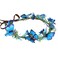 MOSTORY Handmade Blue Flower Butterfly Crown - Floral Elf Crown Woodland Fairy Headpiece Forest ELven Circlet for Women Girls Renaissance Halloween Cosplay Festival Party