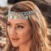 Boho Headpiece Silver Coins Head Chain Turquoise Festival Hair Accessories for Women