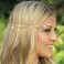 CAKURE Boho Head Chain Gold Sequins Headbands Chain Layered Bridal Headpiece Jewelry Festival Halloween Wedding Hair Accessories for Women