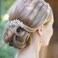 EVER FAITH Wedding Hair Accessories Austrian Crystal Cream Simulated Pearl Bridal Bride Leaf Flowers Side Comb Clear Silver-Tone