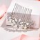 EVER FAITH Wedding Hair Accessories Austrian Crystal Cream Simulated Pearl Bridal Bride Leaf Flowers Side Comb Clear Silver-Tone