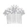 EVER FAITH Wedding Hair Accessories Austrian Crystal Cream Simulated Pearl Bridal Bride Leaf Flowers Side Comb Clear Silver-Tone